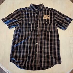 Harley Davidson Men's Plaid Button Up Shirt SZ Medium